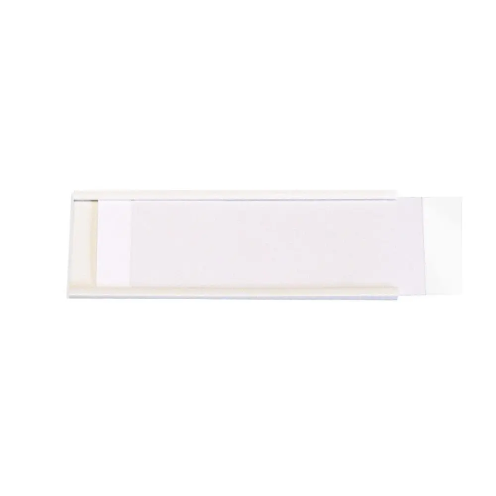 Beaverswood Self-Adhesive PVC Label Holder (Clear) With White Card For Shelving and Racking H30mmxW80mm White (Pack 100) - AL38