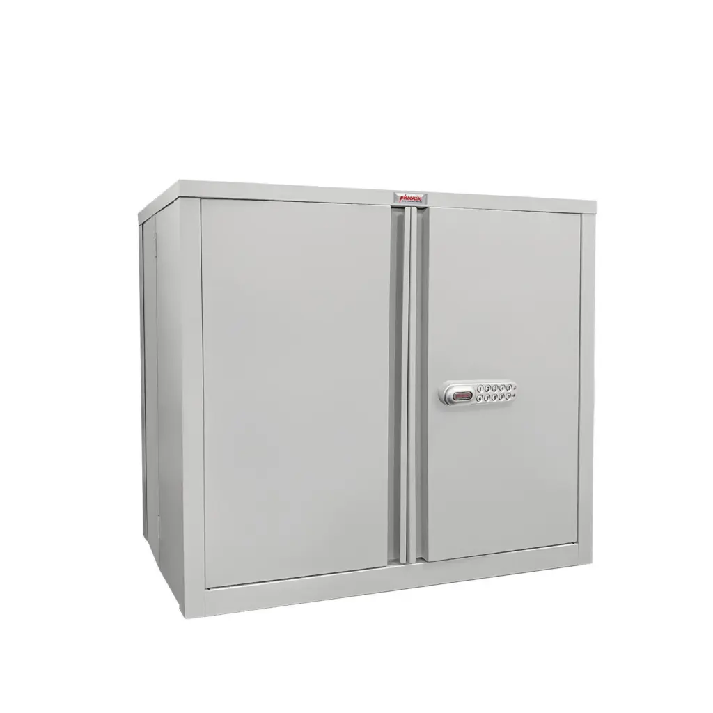 Phoenix SCF Series 2 Door 1 Shelf Steel Storage Cupboard With Electronic Lock Grey - SCF0891GGE