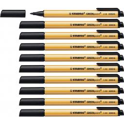 STABILO GREENpoint CO2 neutral Fibre Tip Sign Pen 0.8mm Line Black (Pack 10) 6088/46