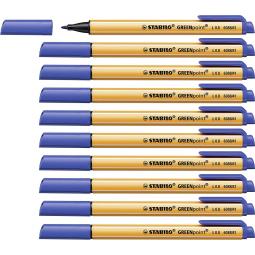 STABILO GREENpoint CO2 neutral Fibre Tip Sign Pen 0.8mm Line Blue (Pack 10) 6088/41