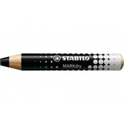 STABILO MARKdry Drywipe Marker Pencil for use on Whiteboards Black (Pack 5) 648/46