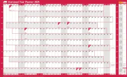 Sasco 2025 Original Year Wall Planner Oversize 1100W x 610mmH With Wet Wipe Pen & Sticker Pack Unmounted - 2410240