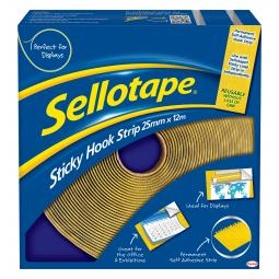 Sellotape Sticky Hook Strip Permanent Self Adhesive 25mm x 12m - 1445179