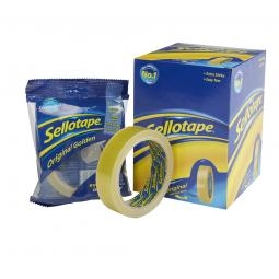 Sellotape Original Easy Tear Extra Sticky Golden Tape 24mm x 50m (Pack 6) - 1629146