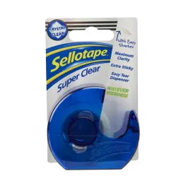 Sellotape Super Clear Tape and Dispenser 18mm x 15m (Pack 6) - 1765966