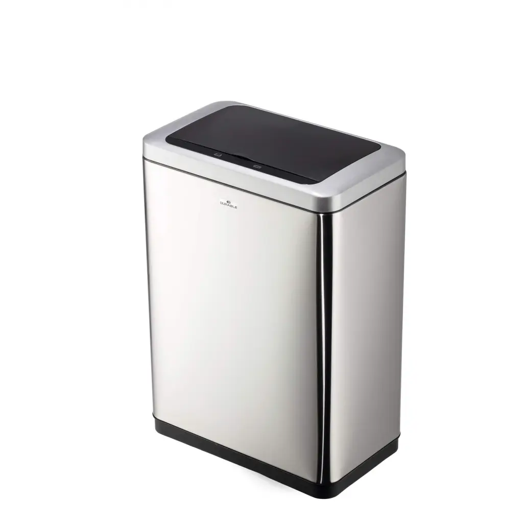 Durable NO TOUCH DUO Sensor Waste Bin 2 x 20L Capacity Silver - 342423