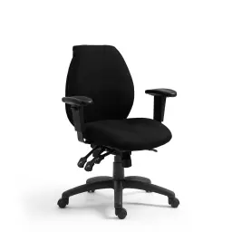 Nautilus Designs Severn Ergonomic Medium Back Multi-Functional Synchronous Operator Office Chair With Adjustable Arms Black - DPA1435MBSY/ABK