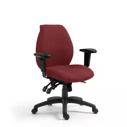 Nautilus Designs Severn Ergonomic Medium Back Multi-Functional Synchronous Operator Office Chair With Adjustable Arms Wine - DPA1435MBSY/AWN