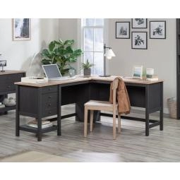 Shaker Style Home Office L-Shaped Desk Raven Oak 5431264