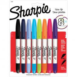 Sharpie Twin Tip Permanent Ultra Fine & Fine Tip Assorted Pack of 8