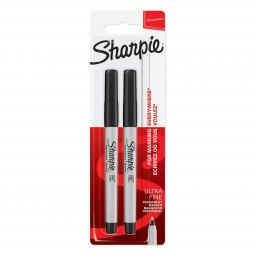 Sharpie Ultra Fine Permanent Marker Black Blister Pack of 2