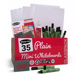 Show-me Classpack A4 Plain Whiteboards and Accessories PK35 - C/SMB