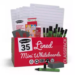 Show-me Classpack A4 Lined Whiteboards and Accessories PK35 - C/LIB