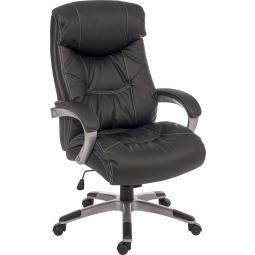 Siesta Luxury Leather Faced Executive Office Chair Black - 6916