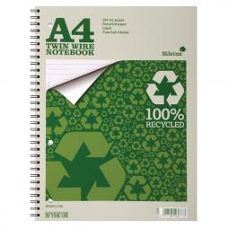 Silvine A4 Recycled Twinwire Notebook Pack of 12 TWRE80