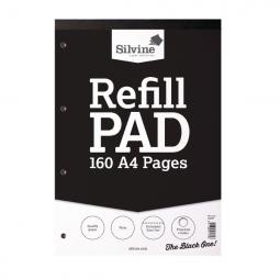 Silvine A4 Refill Pad 160 Pages Headbound Plain 75gsm Pack of 6