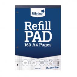 Silvine A4 Refill Pad 5mm Quadrille Pack of 6