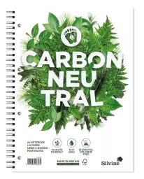 Silvine Carbon Zero Wirebound Notebook A4+ 120 Page Ruled With Margin White (Pack 5) - R302