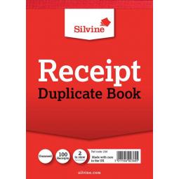 Silvine Duplicate Receipt Book 105x148mm Gummed Pack of 12