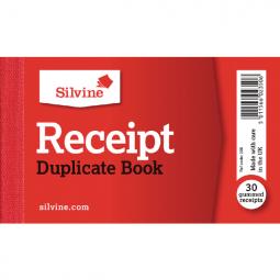 Silvine Duplicate Receipt Book 63x106mm Gummed Pack of 36 