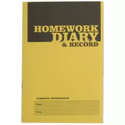 Silvine Homework Diary With Printed Layout A6 84 Page Yellow (Pack 20) - EX205