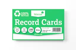 Silvine 100 Recycled Flash Revision Cards 127 x 76mm Ruled (Pack 10) - 553RE