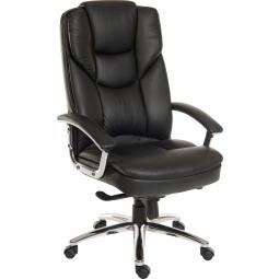 Skyline Italian Leather Faced Executive Office Chair Black - 9410386BLK