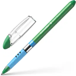 Schneider Slider Basic XB Ballpoint Pen Extra Broad Tip Green Ink with Rubberised Grip Zones (Pack 10) - 151204