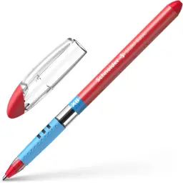 Schneider Slider Basic XB Ballpoint Pen Extra Broad Tip Red Ink with Rubberised Grip Zones (Pack 10) - 151202