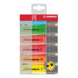 Stabilo Boss Highlighters Chisel Tip 2-5mm Line Assorted Pack of 6