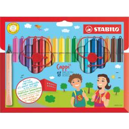 Stabilo Cappi Felt Pens with Cap Ring Pack of 24