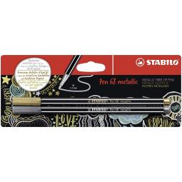 Stabilo Pen 68 Metallic Gold and Silver Pack of 2