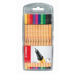 Stabilo Point 88 Pen Fineliner 0.4mm Assorted Pack of 10