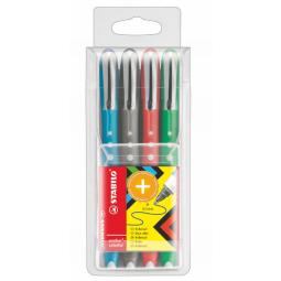 Stabilo Worker Colorful Rollerball 0.7mm Assorted Pack of 4