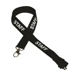 Staff Lanyards 20mm Wide Black Pack of 10