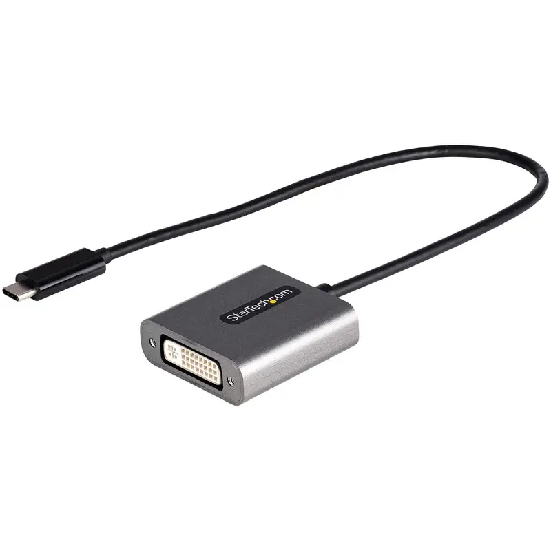 StarTech.com USB C to DVI 1920 x 1200p Adapter Dongle 12 Inch Long Attached Cable