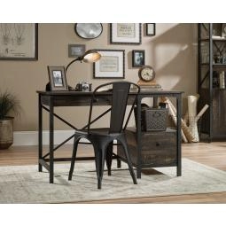 Steel Gorge Wrought Iron Style Desk Carbon Oak 5423912