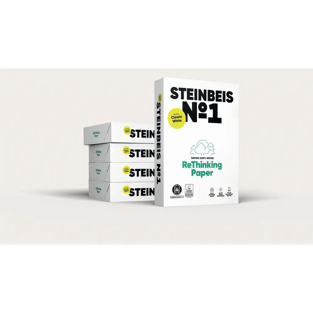 Steinbeis No.1 Paper A3 80gsm 100% Recycled Off White (Ream 500 Sheets) - SCL4280