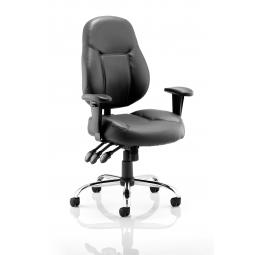 Storm Chair Black Soft Bonded Leather With Arms OP000129