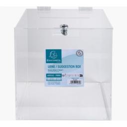Exacompta Suggestion Box with Lockable Lid 25cm Transparent (Pack 1) -  89158D