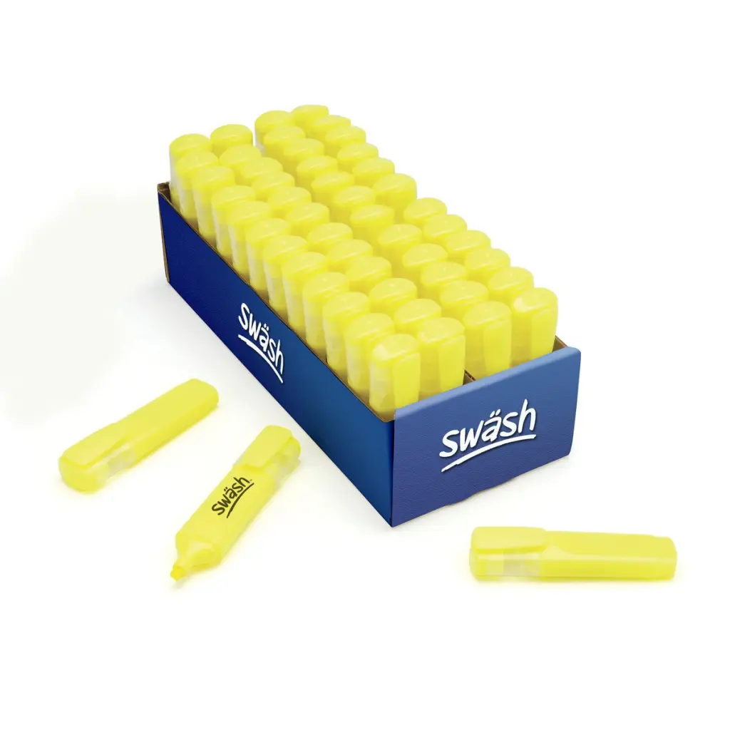 Swash Premium Highlighters Yellow (Pack 48) - HLP48YW