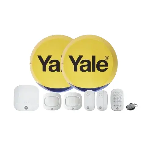 Yale Sync Family Plus Smart Home Alarm 9 Pieces Kit - Alarm Hub; Live Siren; Dummy Siren; 2x PIR Motion Sensor; 2x Door/Window Contact; Keyfob; Keypad