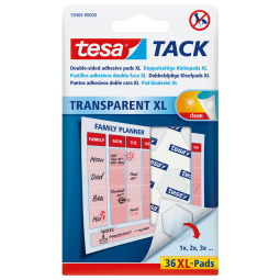 Tesa Transparent Tack XL Double sided adhesive pads 36 pads