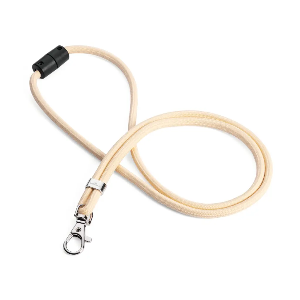 Durable Soft Recycled PET Plastic Fabric Lanyards with Safety Release Beige (Pack 10) - 824116