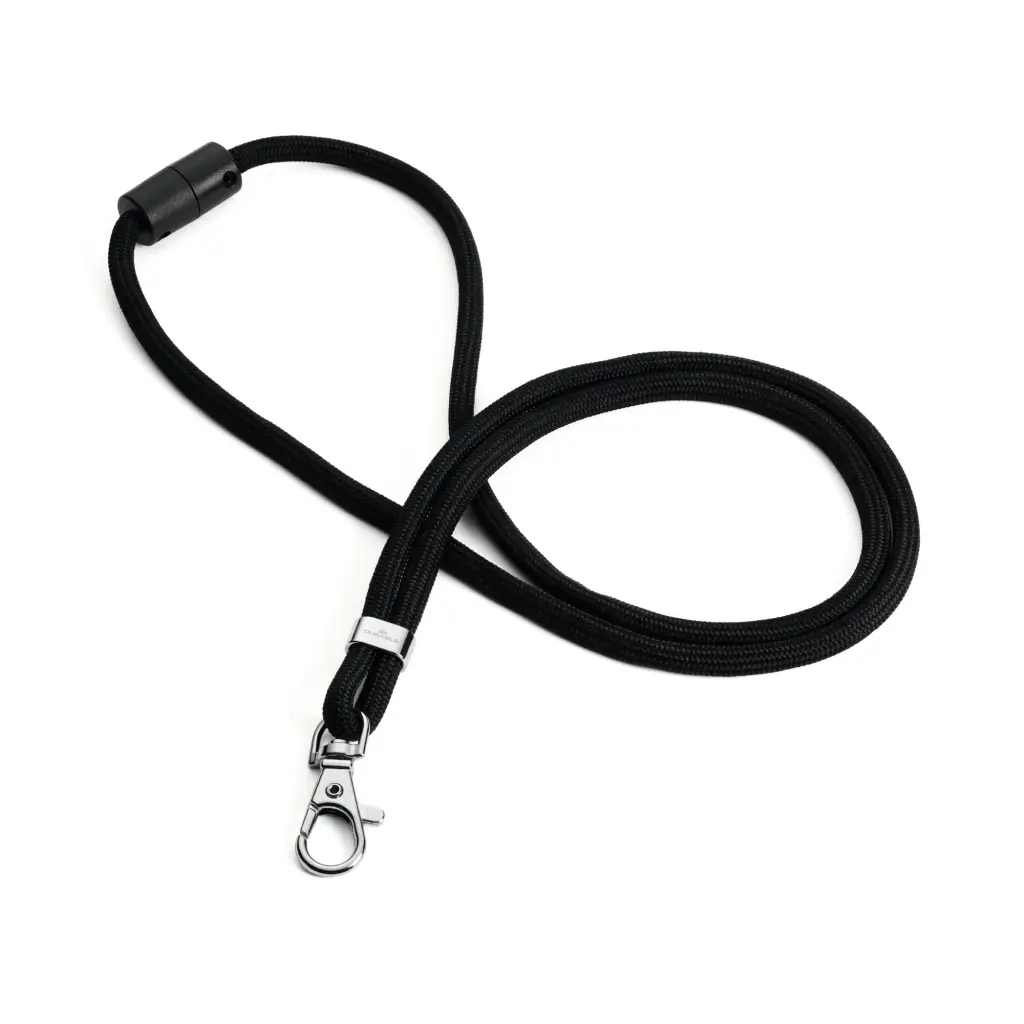 Durable Soft Recycled PET Plastic Fabric Lanyards with Safety Release Black (Pack 10) - 824101