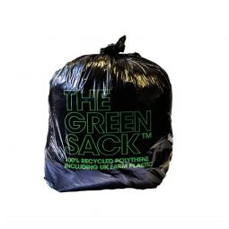 The Green Sack Heavy Duty Refuse Sack 70 Litre Black Roll 10 Sacks 0703124