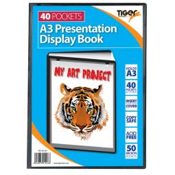 Tiger A3 Presentation Display Book Black 40 Pocket