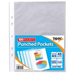 Tiger A5 Punched Pockets Pack of 100