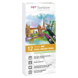 Tombow ABT Dual Brush Pen 2 tips Pastel Colours Pack of 12