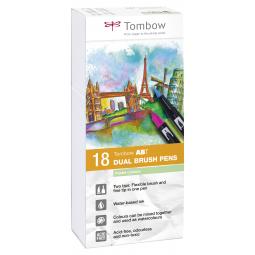 Tombow ABT Dual Brush Pen 2 tips Pastel Colours Pack of 18